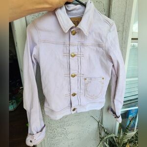 True Religion Light Purple Lavender Vintage Jean Jacket for Women